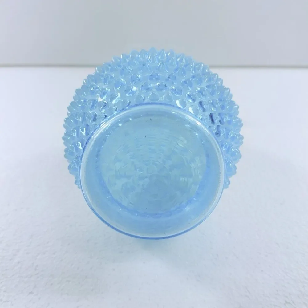 Vintage Fenton Glass Blue Opalescent Hobnail Wine Decanter Pitcher W/ Stopper